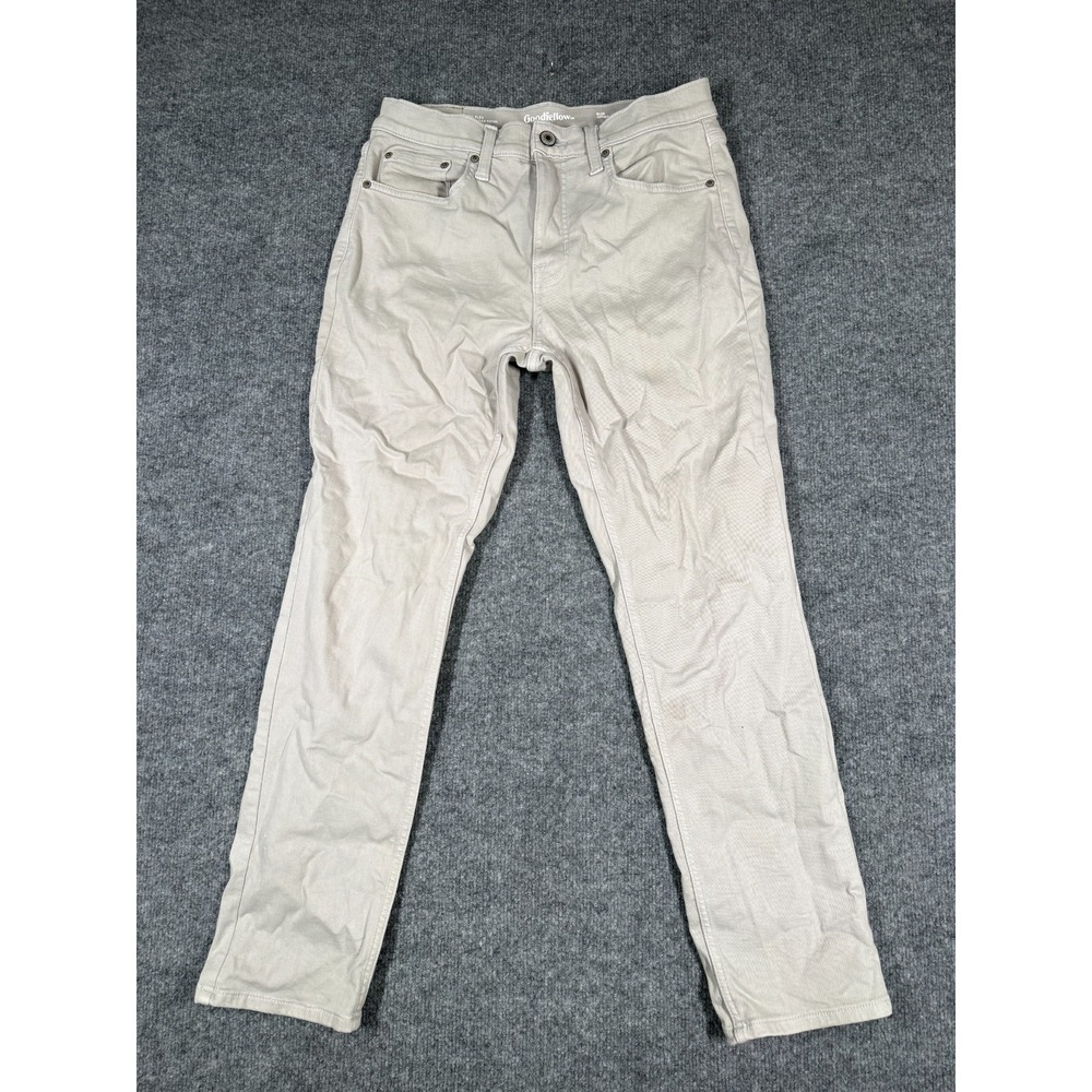 Goodfellow & Co Total Flex Jeans Mens 32x28.5 Beige Denim Slim Straight Leg